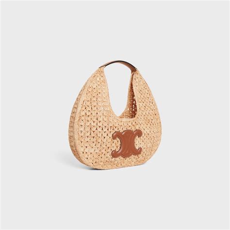 celine hobo bag raffia|CELINE Celine classic panier hobo bag in raffia and calfskin.